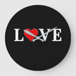 KÄRLEK Modern Trendig Black and White Stor Klocka