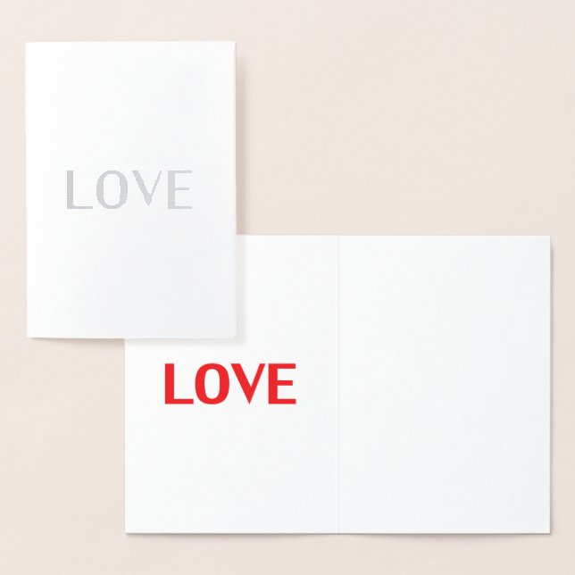 Kärlek moderna typografiminimalistiska eleganter folierat kort (Display)