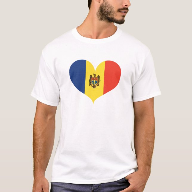 Kärlek Moldavien Flagga T Shirt (Framsida)