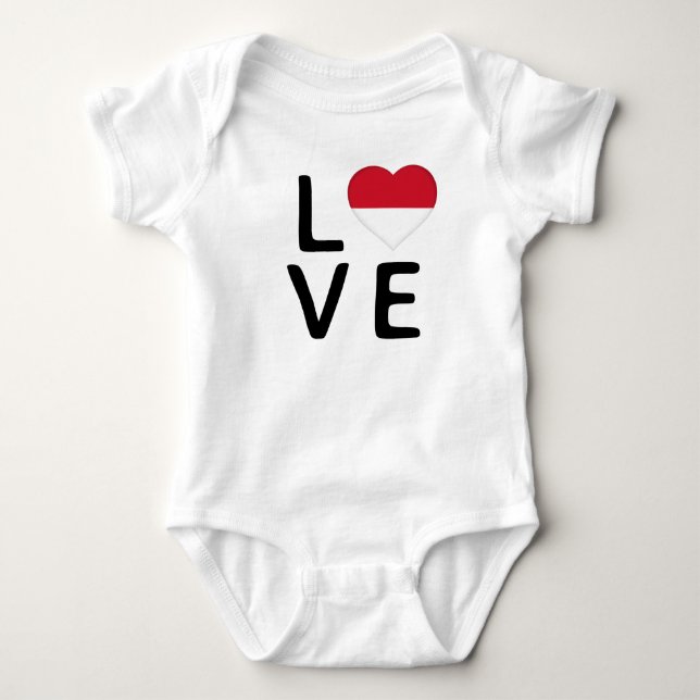 Kärlek - Monaco Flagga T Shirt (Framsida)