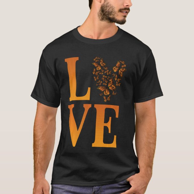 Kärlek Monarch Butterflies Älskare T Shirt (Framsida)