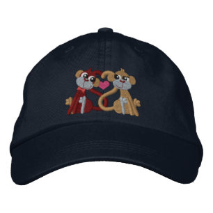 Kärlek Monkey Broderad Keps