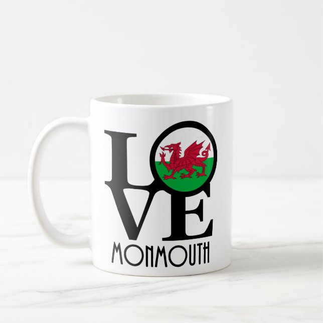 KÄRLEK Monmouth Wales 11oz Kaffemugg (Vänster)