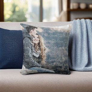 Kärlek Mönster Overlay Photo Kudde