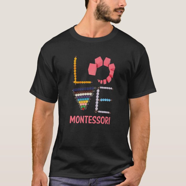 Kärlek Montessori Education Math Teacher T Shirt (Framsida)