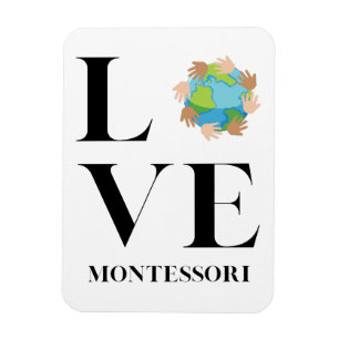 Kärlek Montessori HÄNDER VÄRLD RUNT Magnet