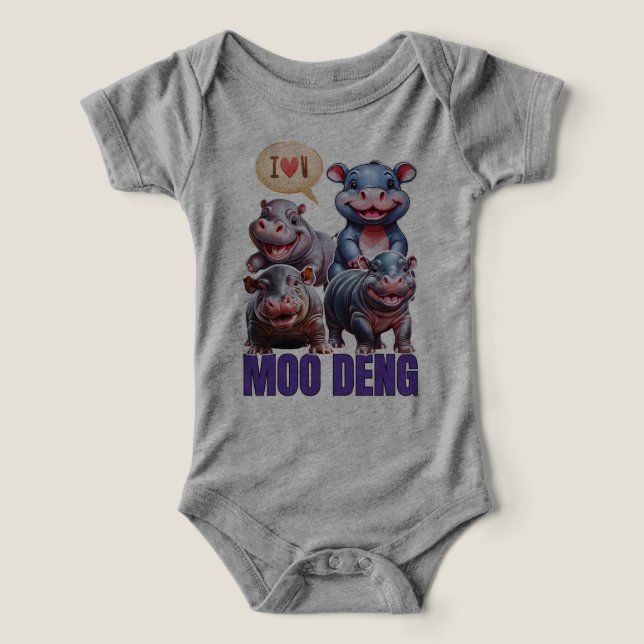 Kärlek moo Deng Thai lustig berömd lilla baby hipp T Shirt (Design Framsida)