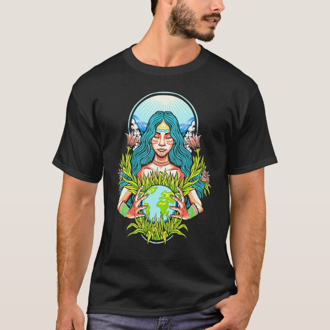 Kärlek Mor-jorddagen Spara vår planetmiljö  T Shirt (Framsida)