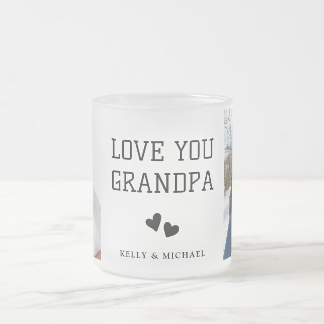 Kärlek, morfar Modern Collage Photo Coffee Mugg (Center)