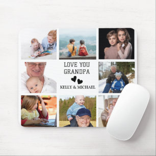 Kärlek, morfar Modern Collage Photo Mousepad Musmatta