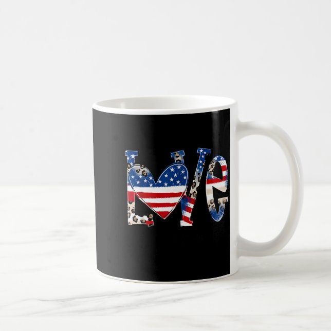 Kärlek Mormor Liv Patriotisk USA Kaffemugg (Höger)