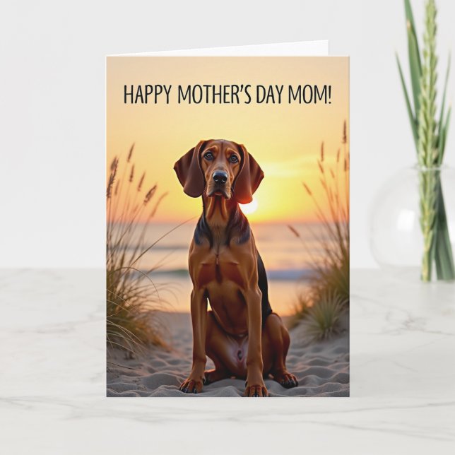 Kärlek Mors Dag Hund Strand Kort (Framsida)
