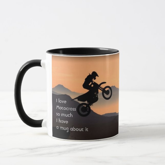 Kärlek Motocross Biking så mycket Roligt Quote Mugg (Vänster)