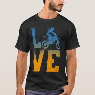 Kärlek Motocross Dirt Tävling Vintage Extreme Ride T Shirt