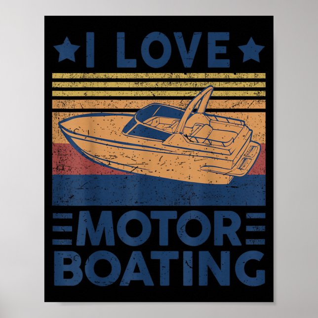 Kärlek Motorbåtande Motorbåtande Rolig Båtkapten Poster (Framsidan)
