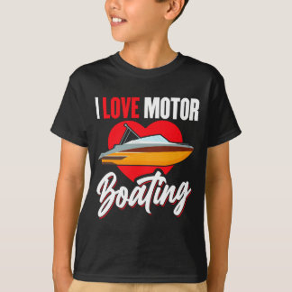 Kärlek motorbåtsbåtförare ägare kapten kraft hasti t shirt