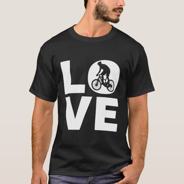 Kärlek Mountain Biking I Kärlek Mtb Mountain Biker T Shirt (Framsida)