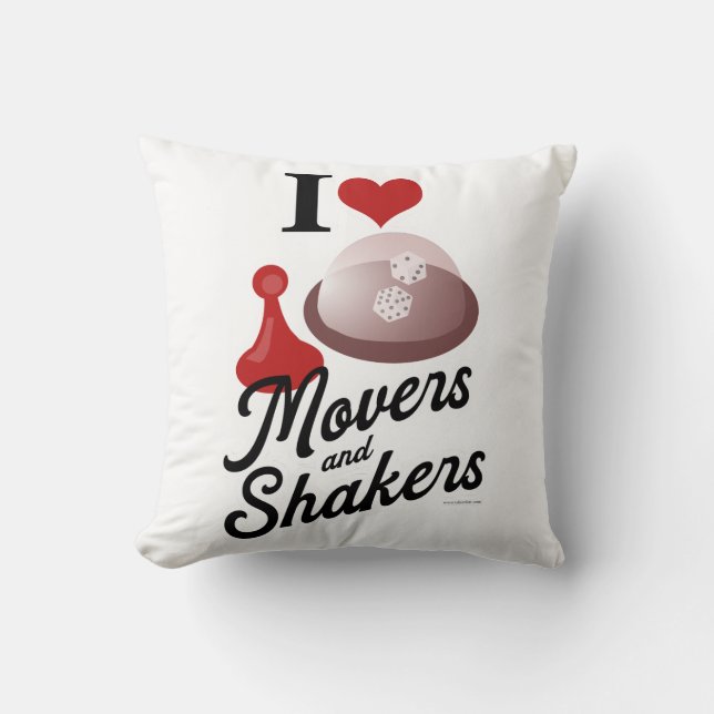 Kärlek Movers and Shakers Retro Board Game Slogan Kudde (Framsida)
