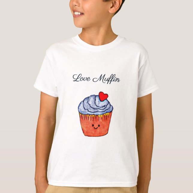 Kärlek Muffin Blue T-shirt (Framsida)