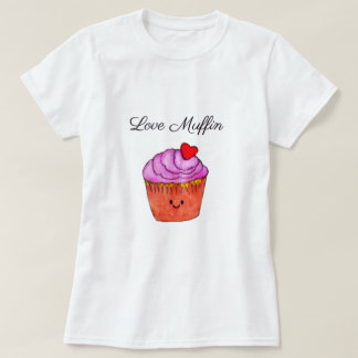 Kärlek Muffin Rosa Tee Shirt