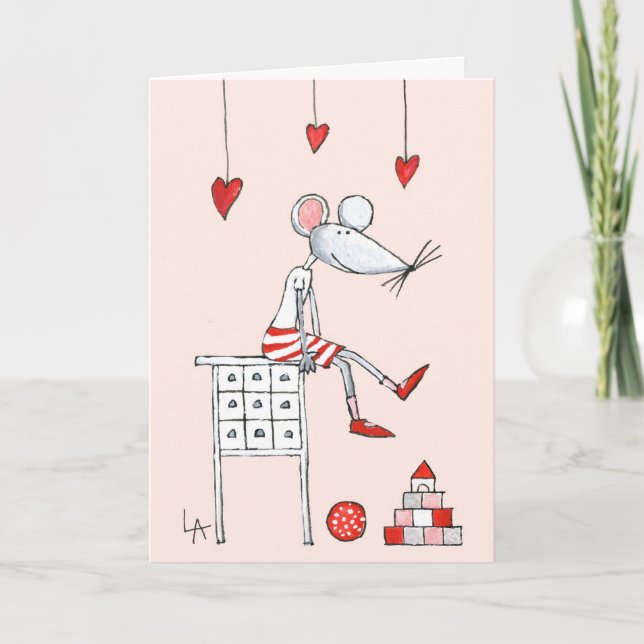 Kärlek mus Valentindagen Helgkort (Framsida)