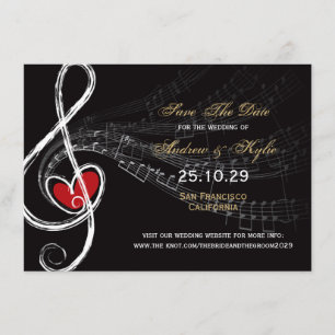 Kärlek & Music Artist Photo Save Date Card Spara Datumet