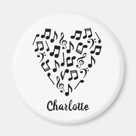 Kärlek Music Black Musik noter Heart Namn Magnet