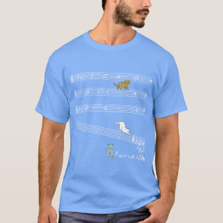 Kärlek Music Cat spelar på musiker T Shirt