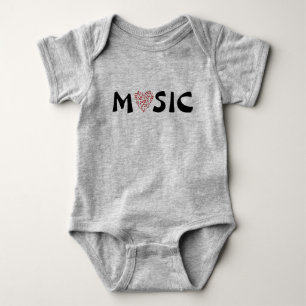 Kärlek Music - Musik noter hjärta för Spädbarn T-shirt
