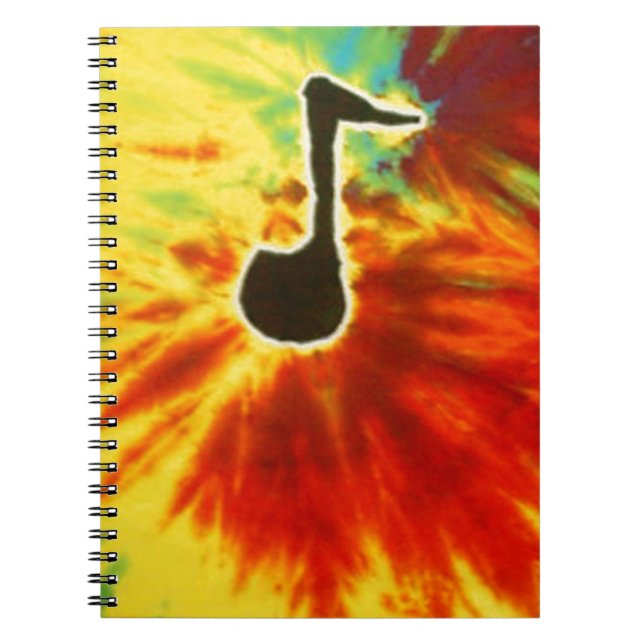 Kärlek Music Note Tie Dye PhatDyes Anteckningsbok Med Spiral (Framsidan)
