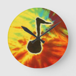 Kärlek Music Note Tie Dye PhatDyes Rund Klocka