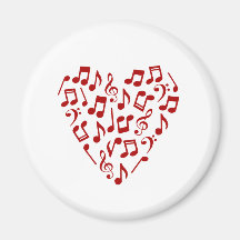 Kärlek Music Red Musik noter Heart Magnet
