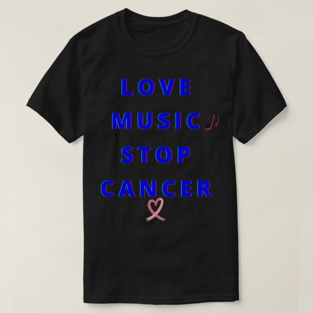 Kärlek Music Stop Cancer Essential Classic TShirt T Shirt (Design framsida)