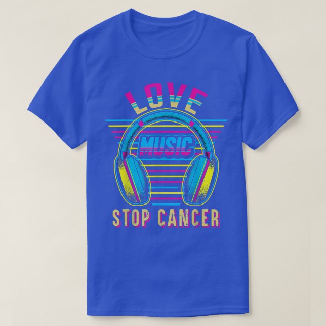 Kärlek Music Stop Cancer St Jude Breast Cancer Awa T Shirt (Design framsida)