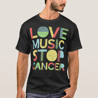 Kärlek Music Stop Cancer St Jude Breast Cancer pap T Shirt