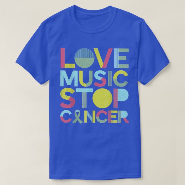 Kärlek Music Stop Cancer St Jude Music T Shirt (Design framsida)