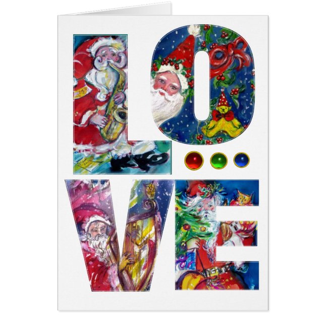 KÄRLEK MUSICAL SANTA JULAFTON PARTY HÄLSNINGSKORT (Framsidan)