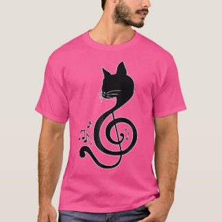 Kärlek Musik Katt Musik Not Musikalisk Not Pianist T Shirt
