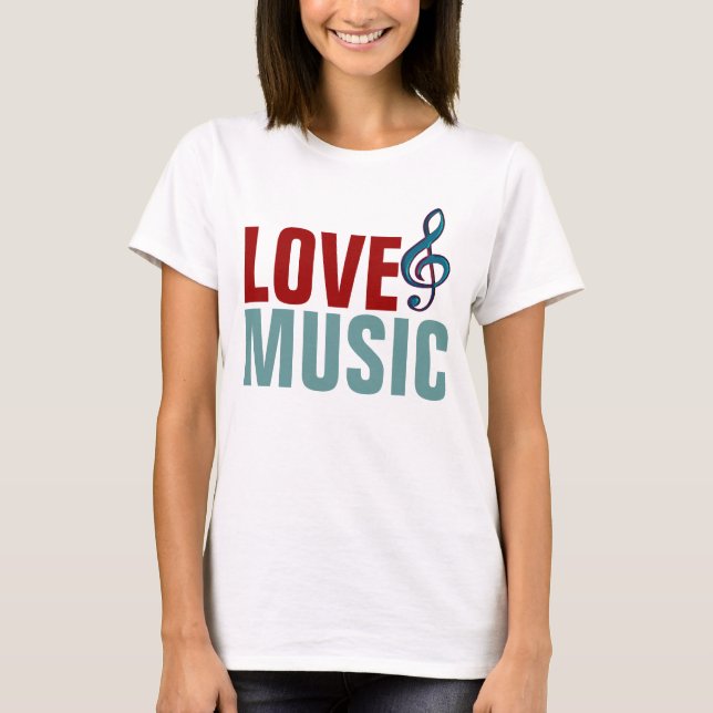 kärlek musik t shirt (Framsida)