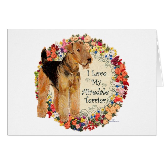 Kärlek My Airedale Hälsningskort (Framsidan Horizontal)