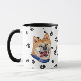 Kärlek My Akita Hund Pawprint Mugg