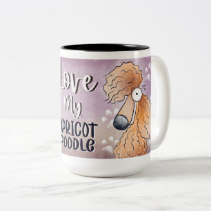 Kärlek My Apricot Pudel Tecknad 15oz Två-Tonad Mugg