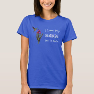 Kärlek My Babci Hummingbird Personlig T Shirt