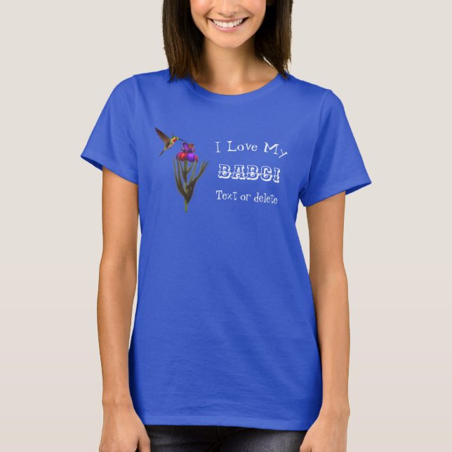 Kärlek My Babci Hummingbird Personlig T Shirt (Framsida)