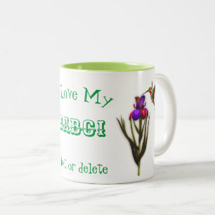 Kärlek My Babci Hummingbird Personlig Två-Tonad Mugg