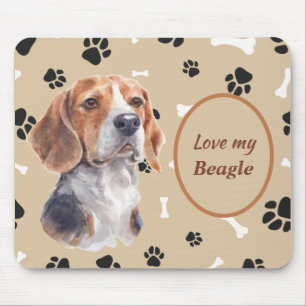 Kärlek My Beagle Hund Pawprint Musmatta