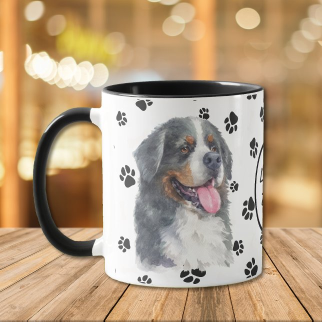 Kärlek My Bernese Mountain Hund Pawprint Mugg (Skapare uppladdad)