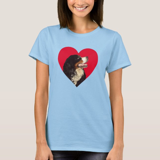 Kärlek My Bernese Mountain Hund Tee (Framsida)