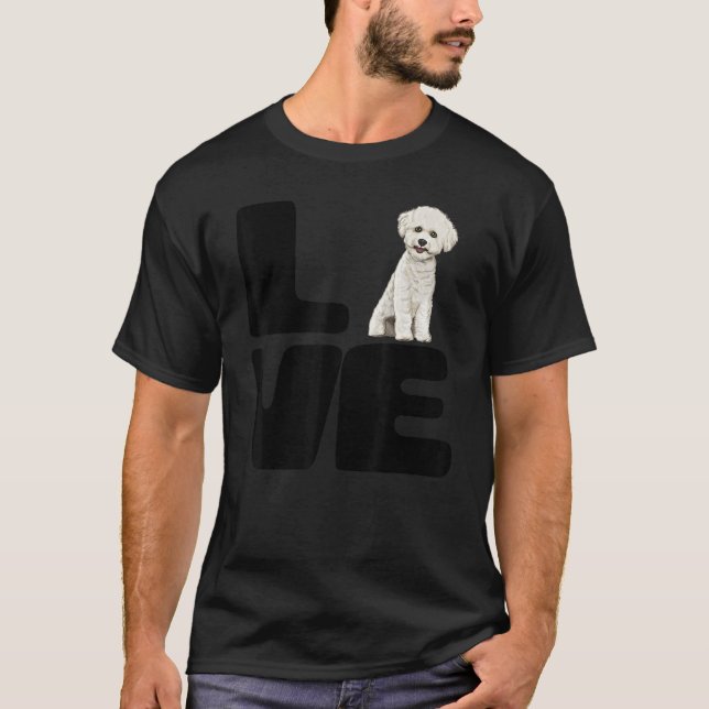 Kärlek My Bichons Frise Hund T Shirt (Framsida)
