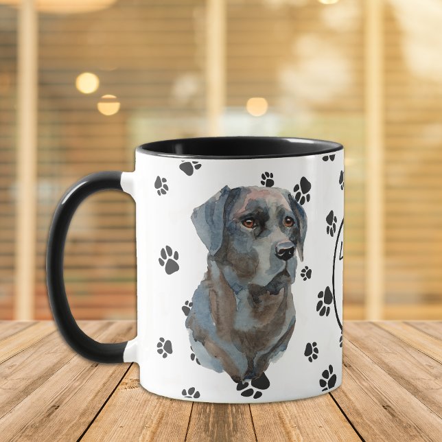 Kärlek My Black Labrador Retriever Hund Pawprint Mugg (Skapare uppladdad)